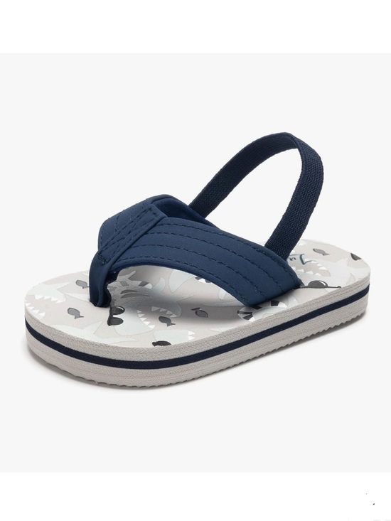 Other - Toddler Navy Shark Print Backstrap Flip Flops